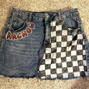 Lightning McQueen decorated Jean skirt!!